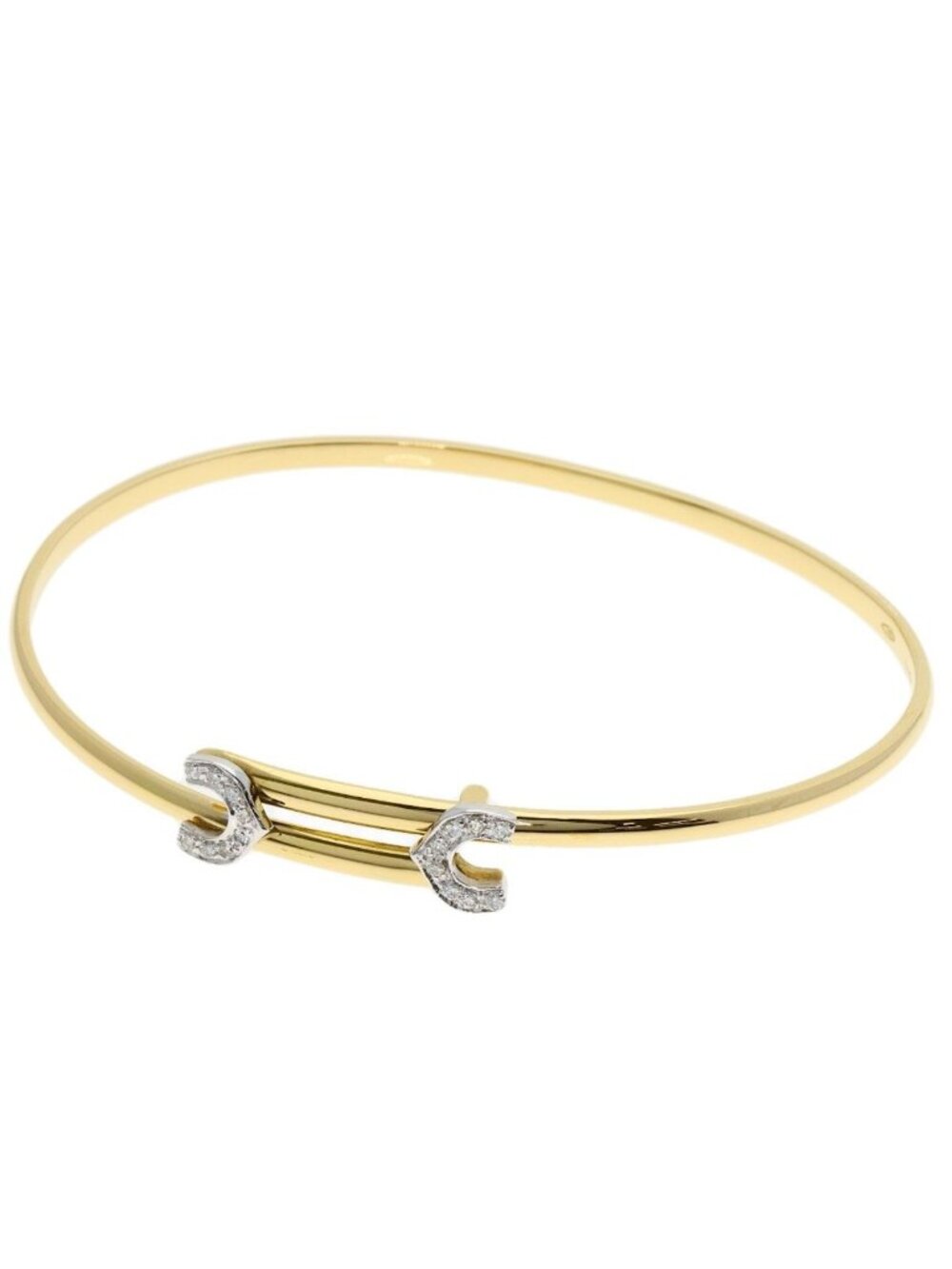 Cartier Vintage 2C Diamond Bracelet 18K Yellow Gold